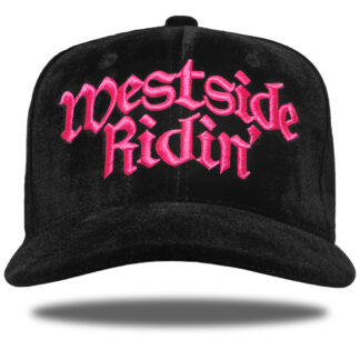 Westside Ridin' <br>Snapback <br>-Velor Black / Pink-<br><br>