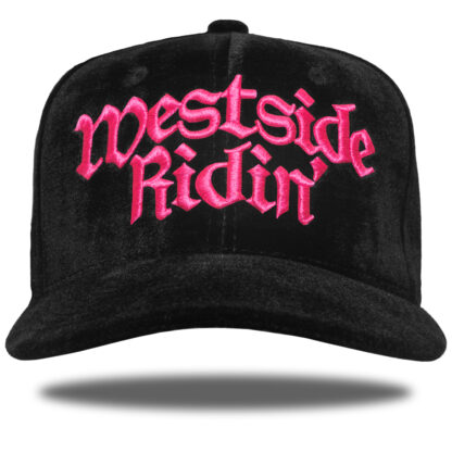 Westside Ridin' <br>Snapback <br>-Velor Black / Pink-<br><br>