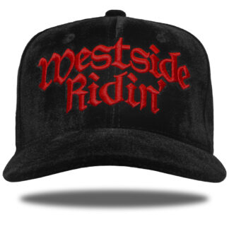 Westside Ridin' <br>Snapback <br>-Velor Black / Red-<br><br>