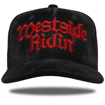 Westside Ridin' <br>Snapback <br>-Velor Black / Red-<br><br>